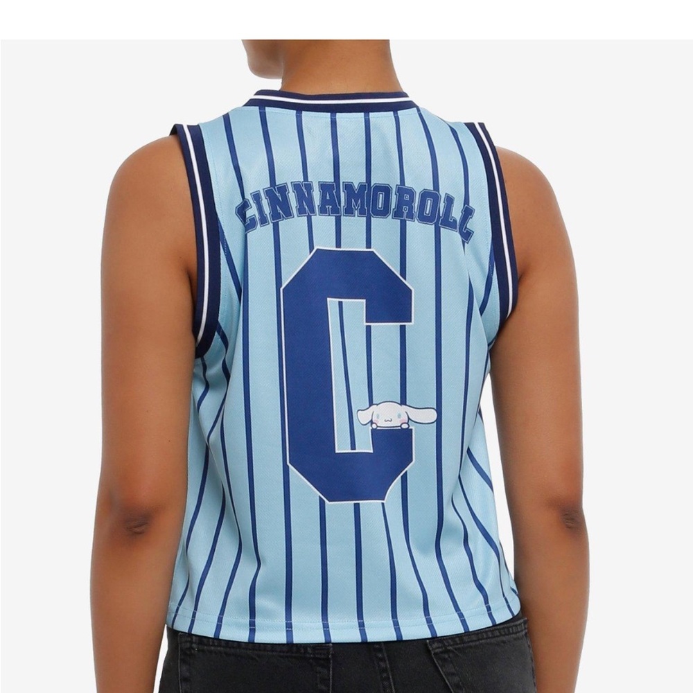 Sanrio Cinnamoroll blue stripe crop girls jersey - Picture 2 of 6